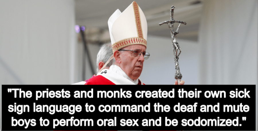 pope abuse sign language