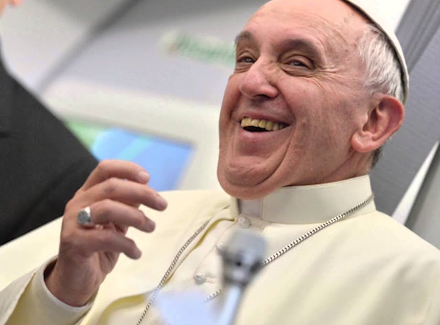 pope laughing