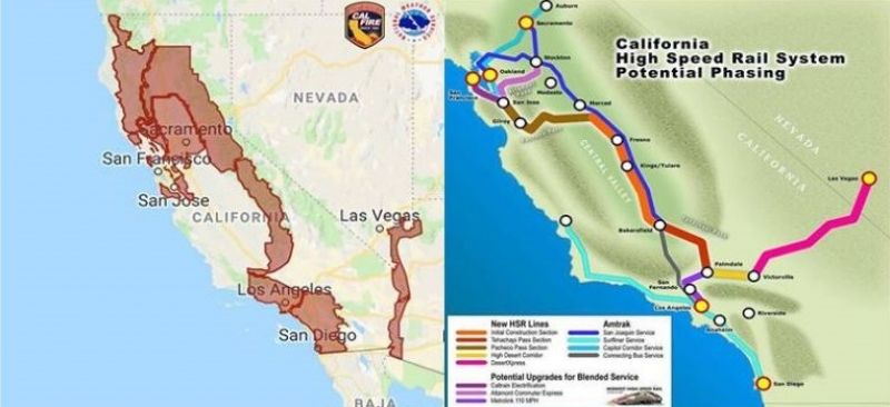 Map - Fires and Rail