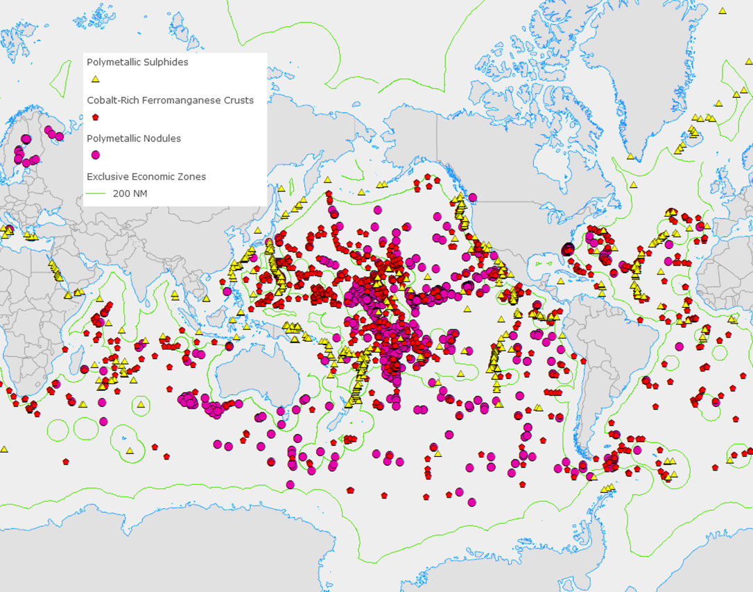 UN Map - Mineral Resources in Oceans