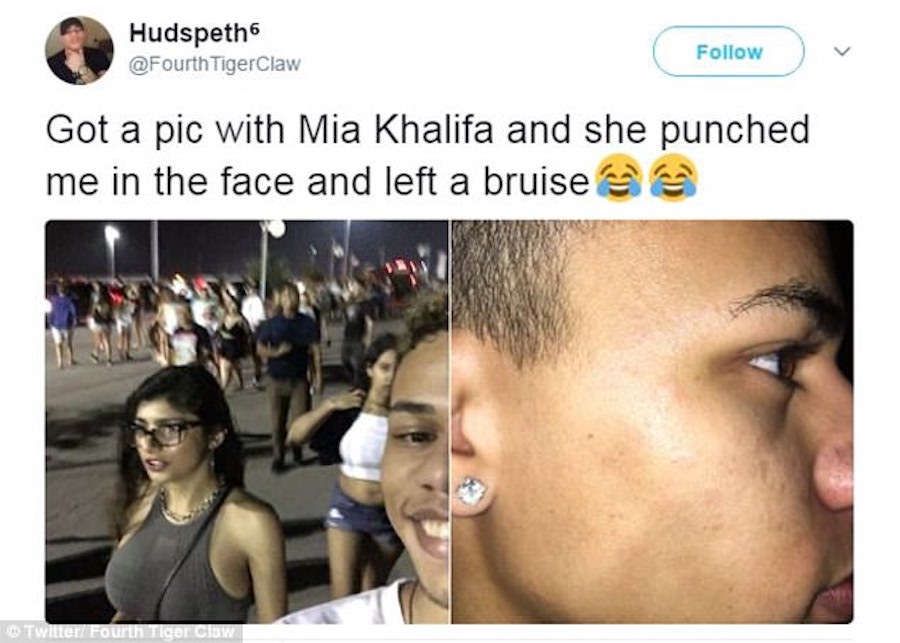 Mia Khalifa Punches Man