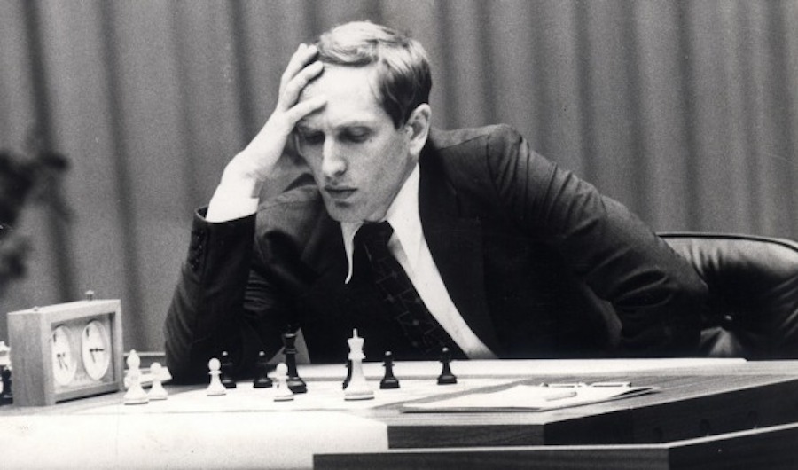 bobby fischer studying a move