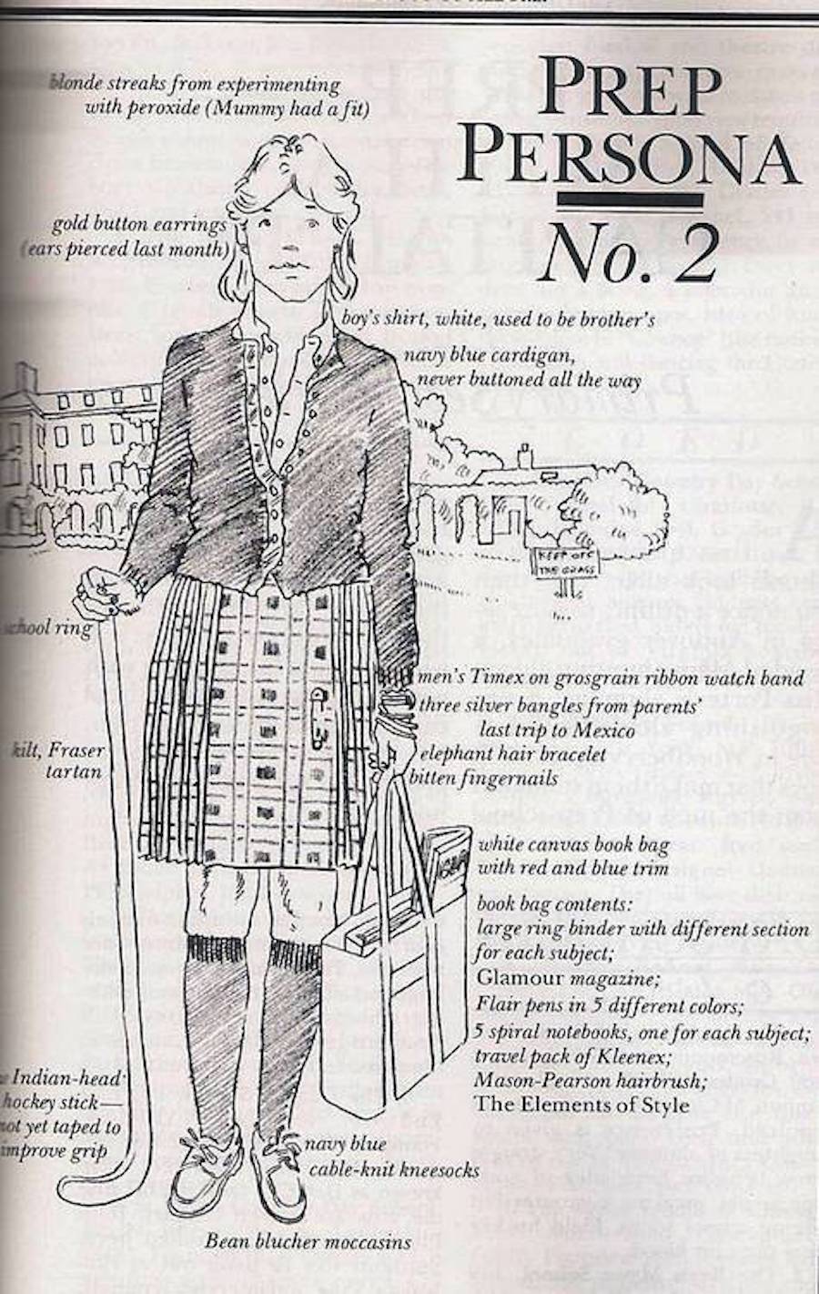 preppy handbook persona 2 (boarding school girl)