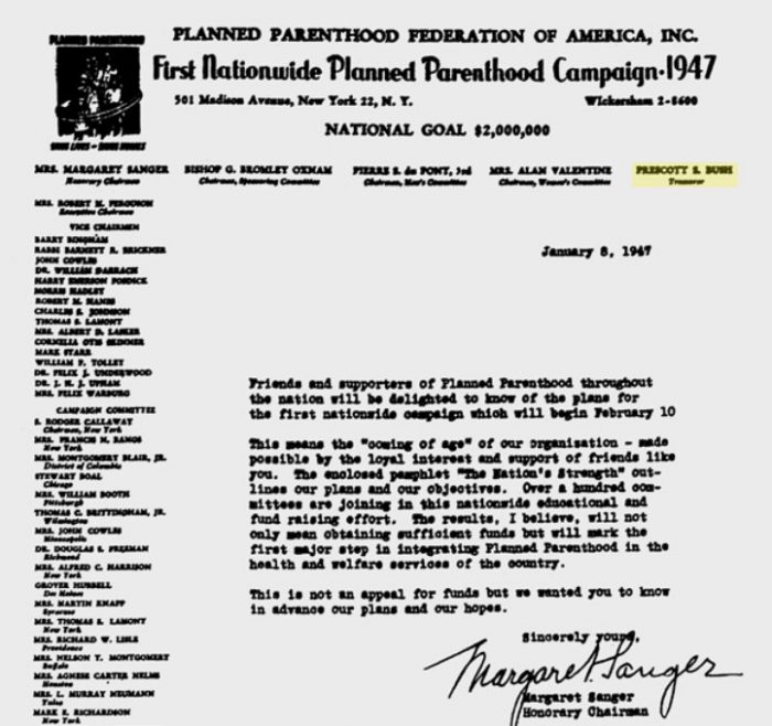 Prescott Bush Margaret Sanger Planned Parenthood